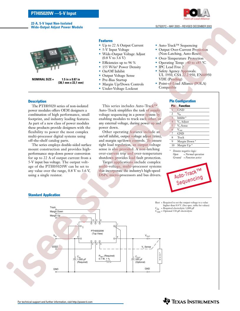 PTH05020W Series