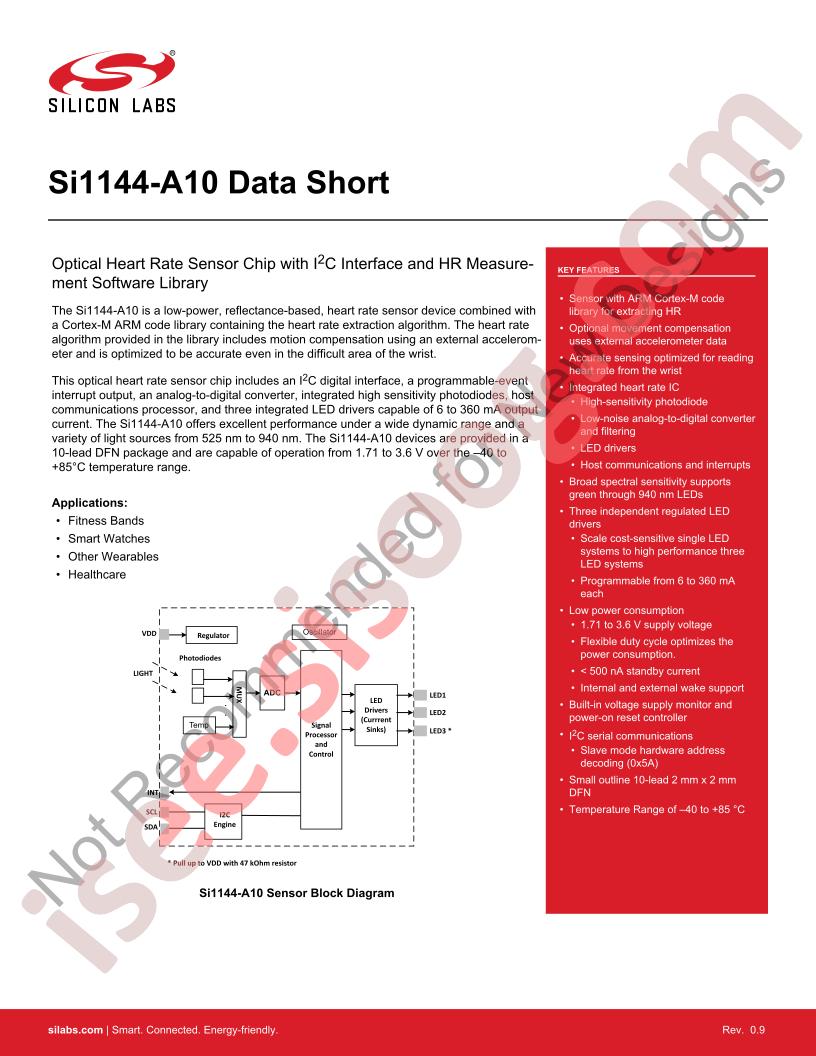 SI1144-A10 Data Short