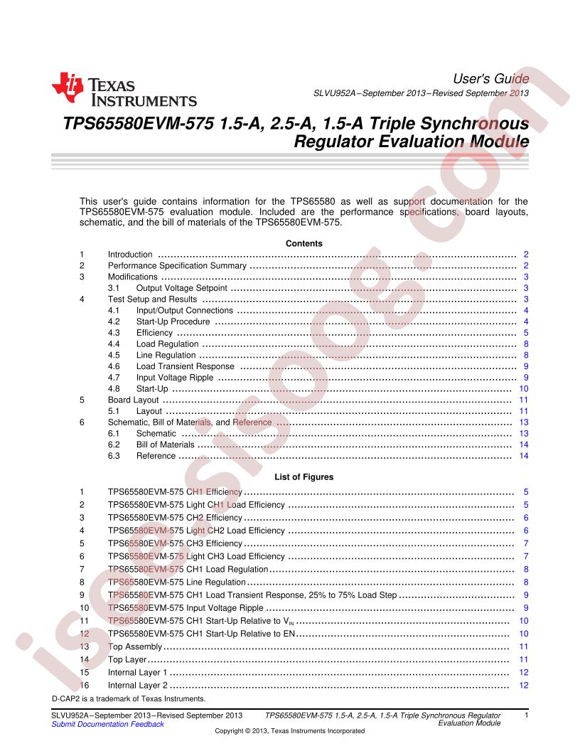 TPS65580EVM User Guide