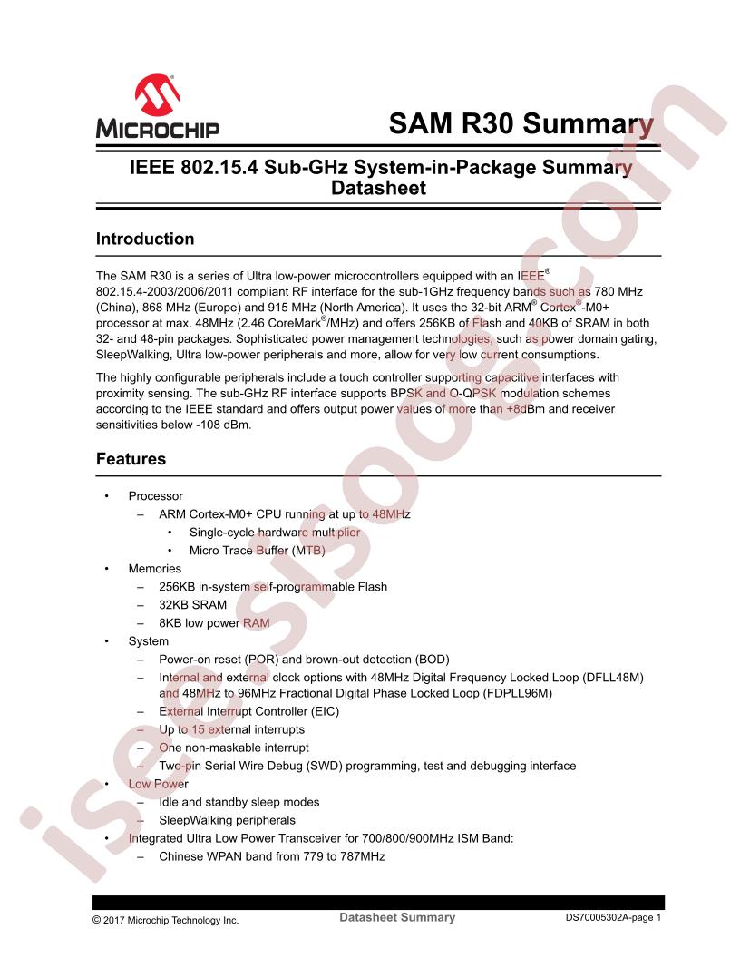 SAM R30 Summary