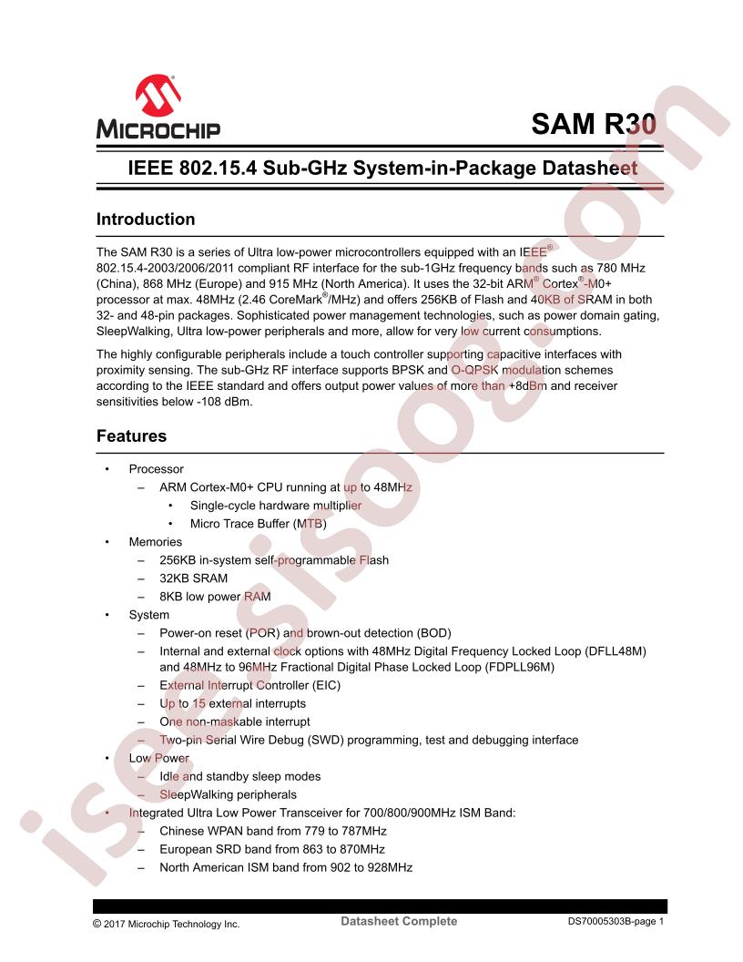 SAM R30 Datasheet