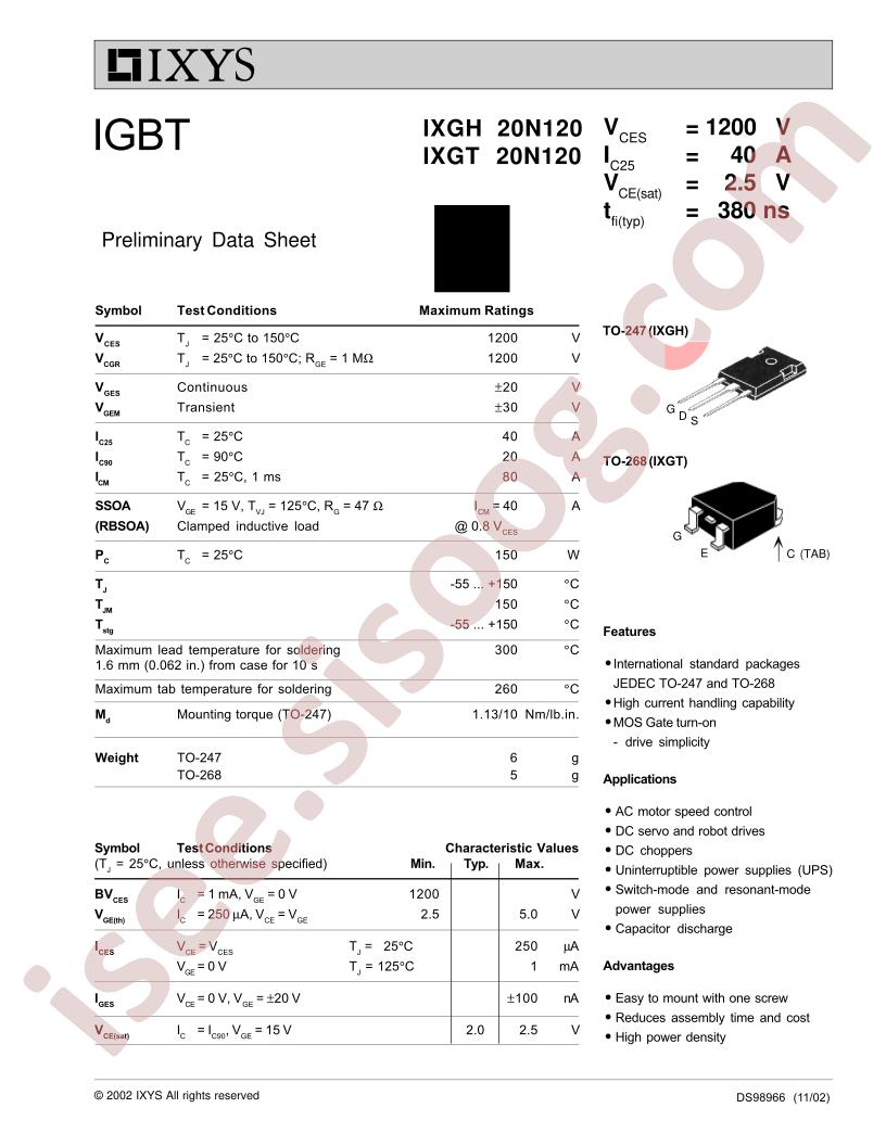 IXG(H,T)20N120