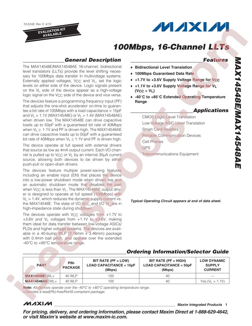 MAX14548E, AE