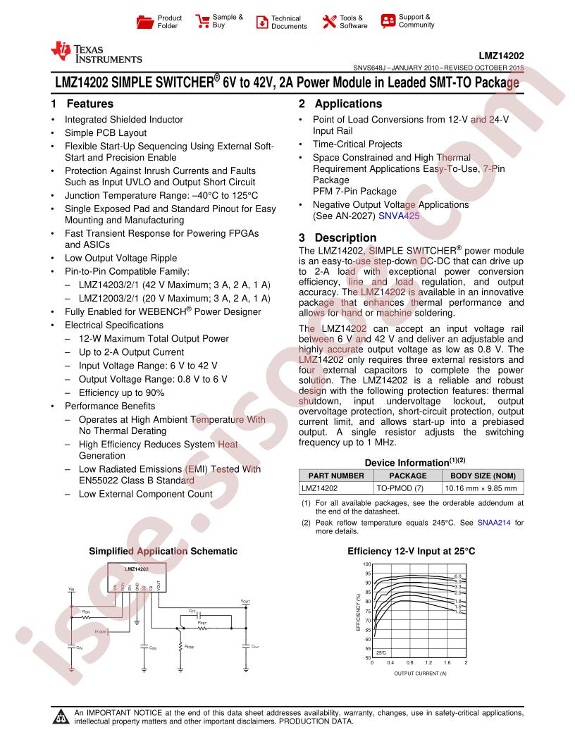 LMZ14202 Datasheet