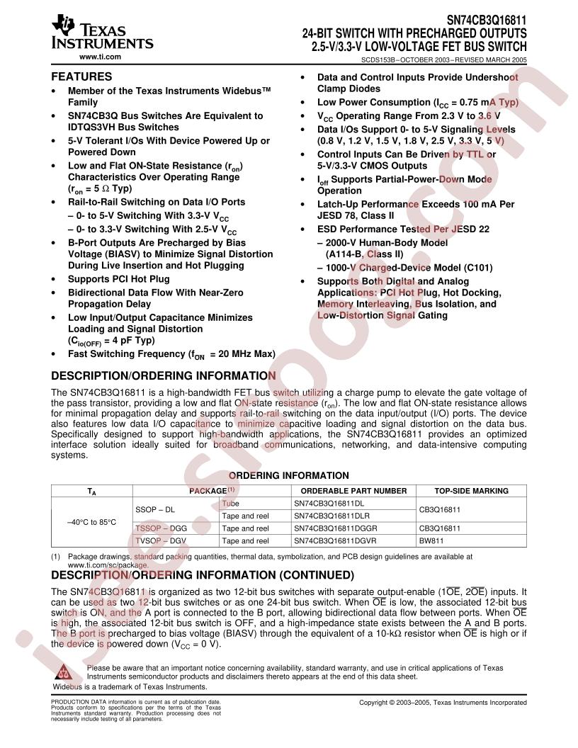 SN74CB3Q16811