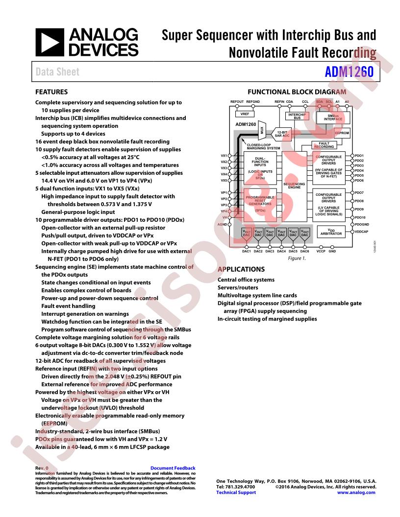 ADM1260 Datasheet