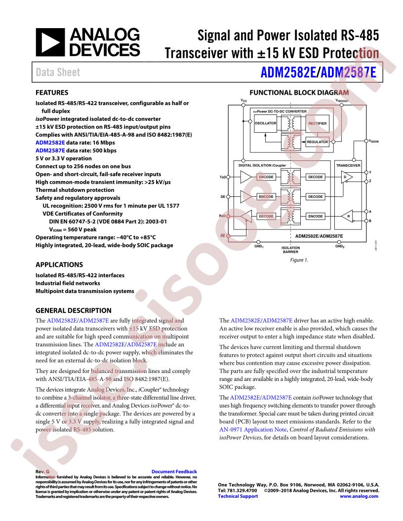 ADM2582E,87E Datasheet