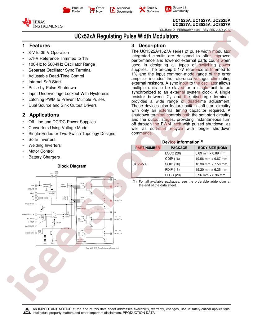 UC1525A/27A, 2525A/27A, 3525A/27A