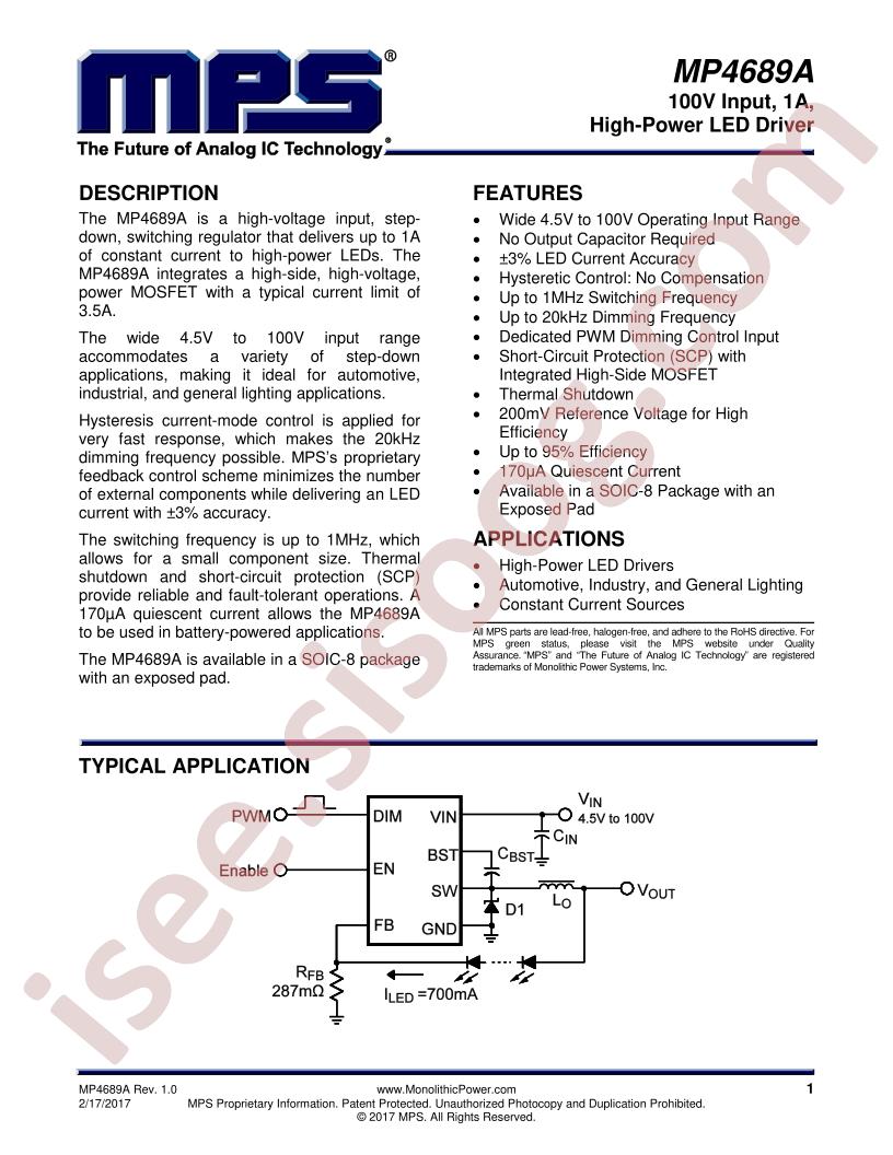 MP4689A Datasheet