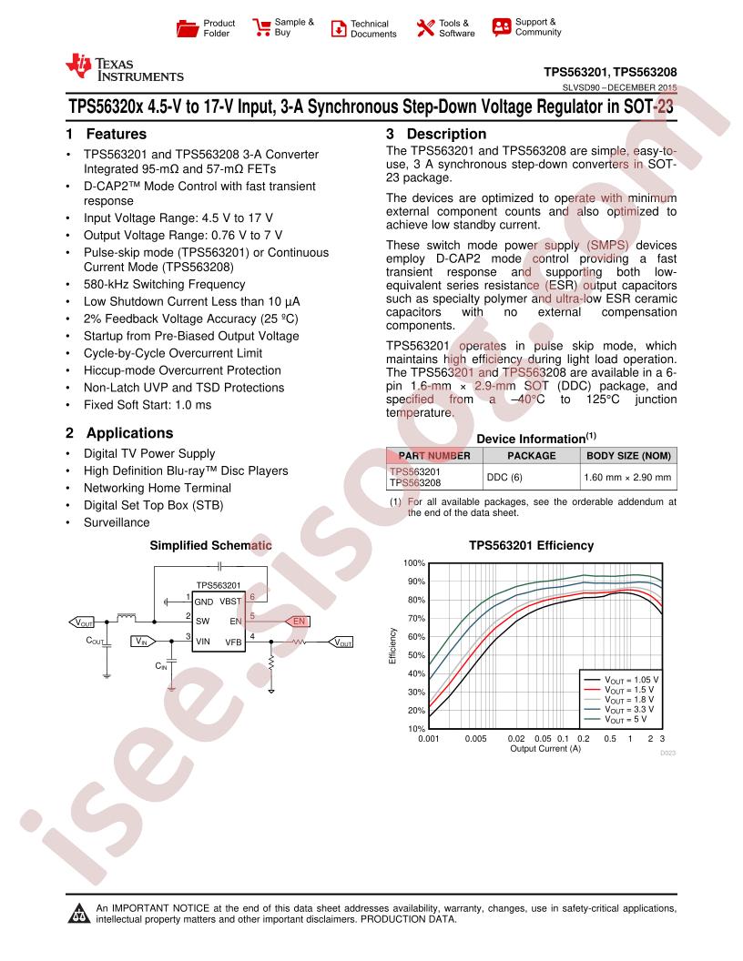 TPS563201, TPS563208 Datasheet