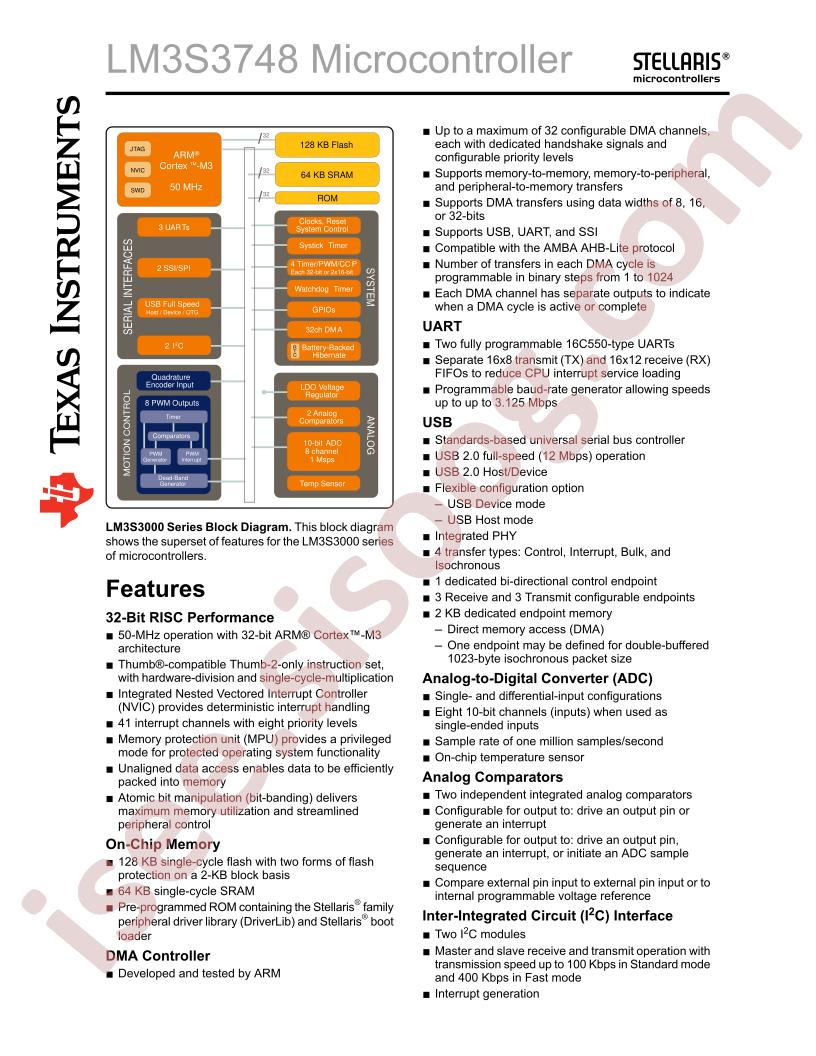 LM3S3748 Prod Brief
