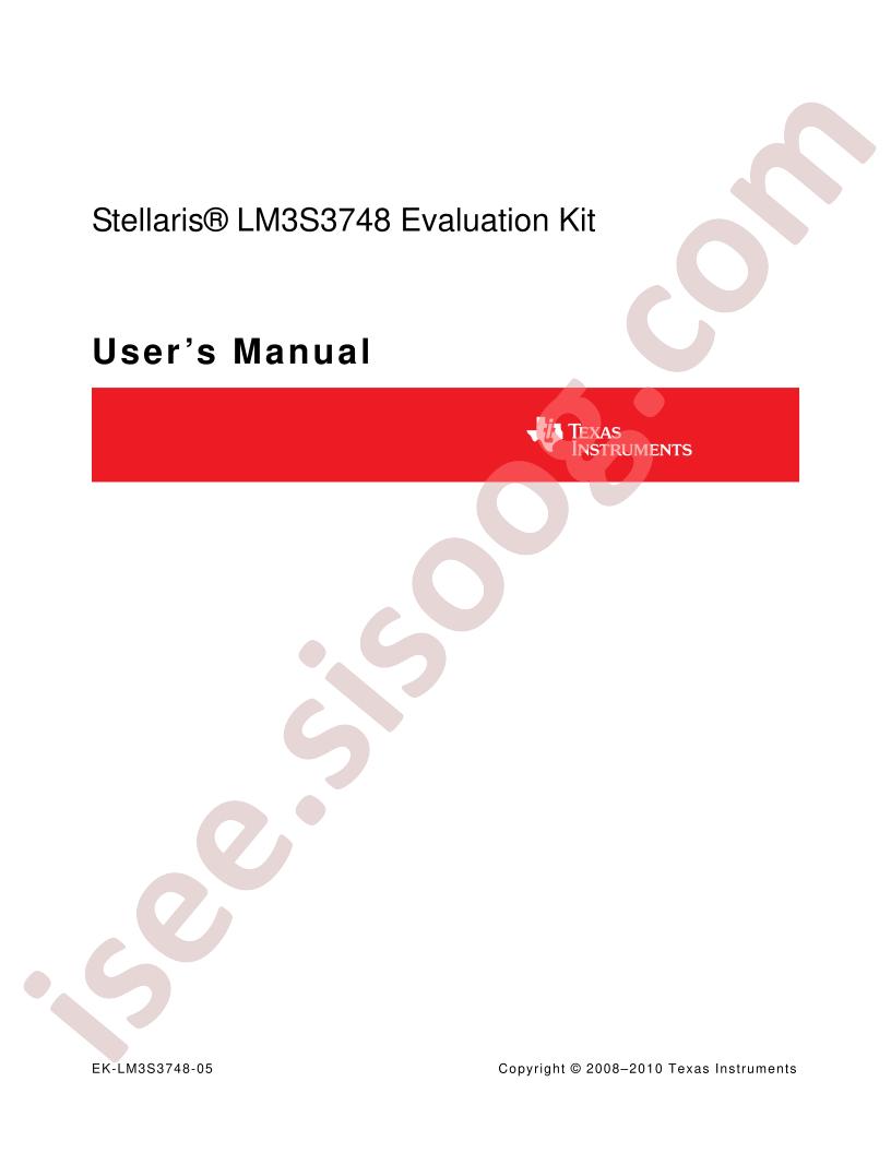 LM3S3748 Eval Kit User Manual