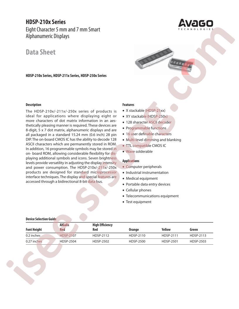 HDSP-210x Series