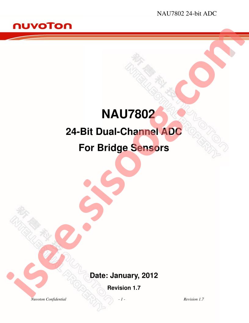NAU7802 Datasheet