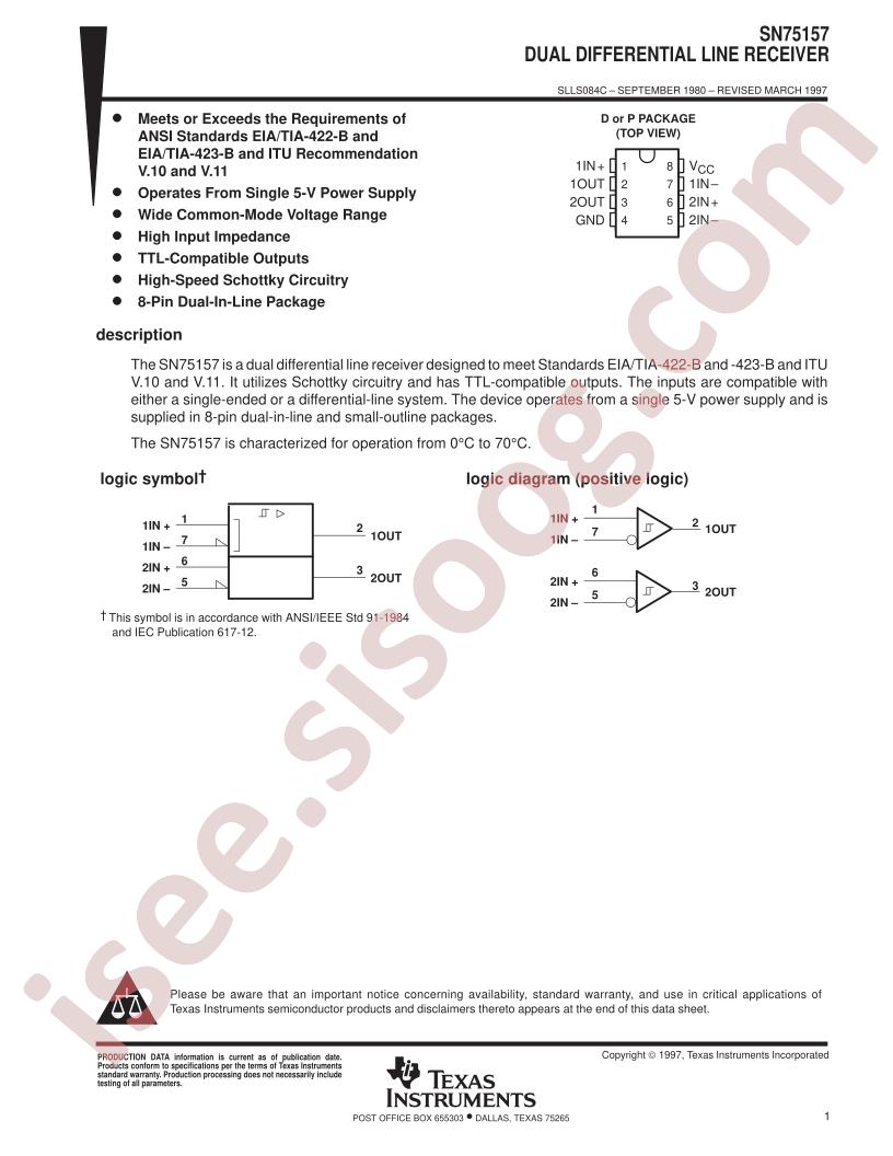 SN75157 Datasheet