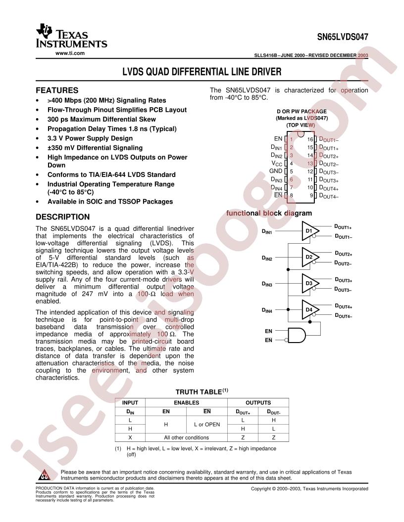 SN65LVDS047