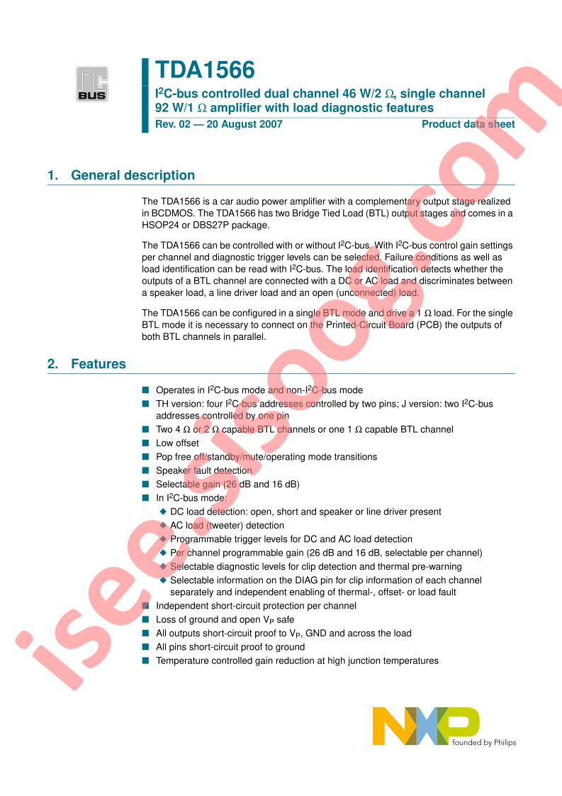 TDA1566 Datasheet