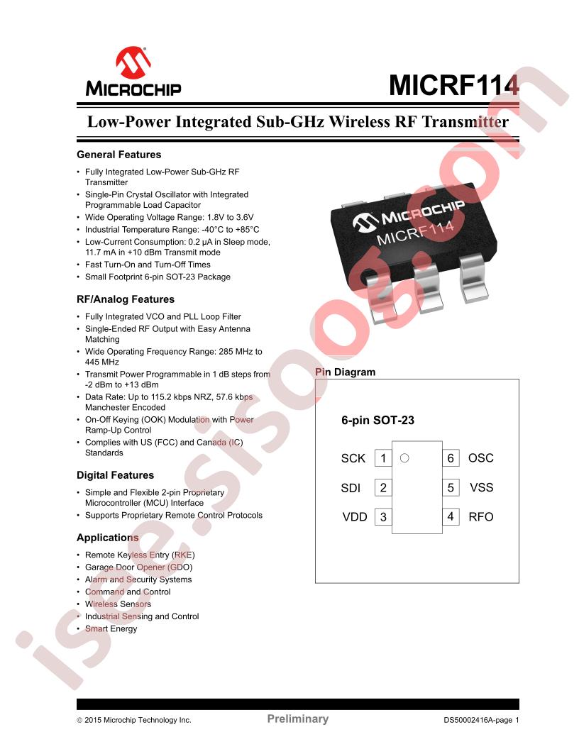 MICRF114 Datasheet