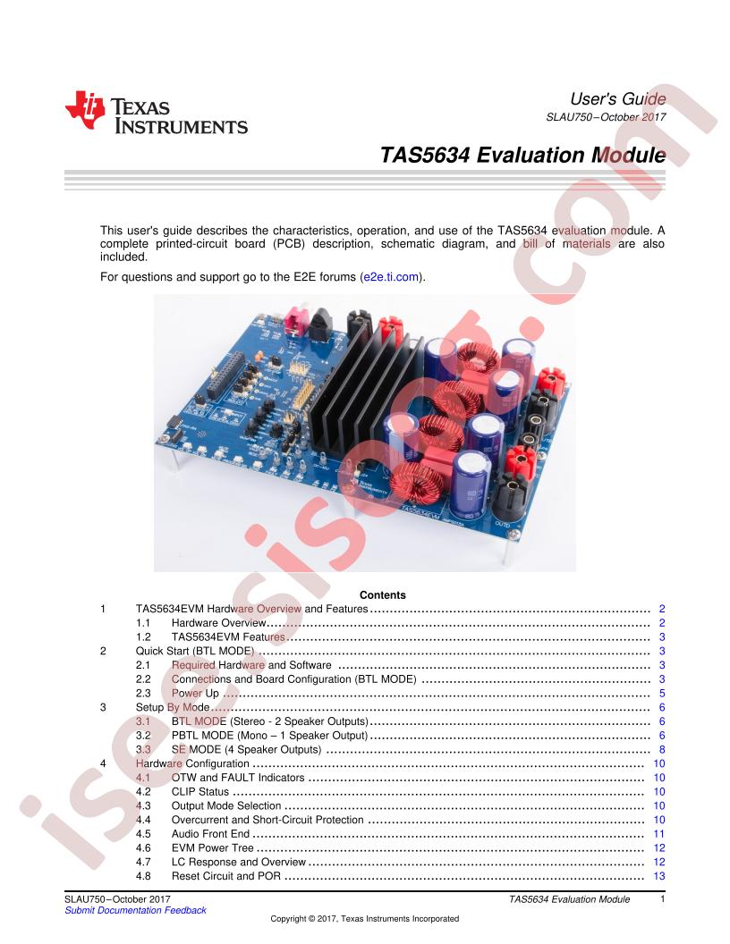 TAS5634EVM User Guide