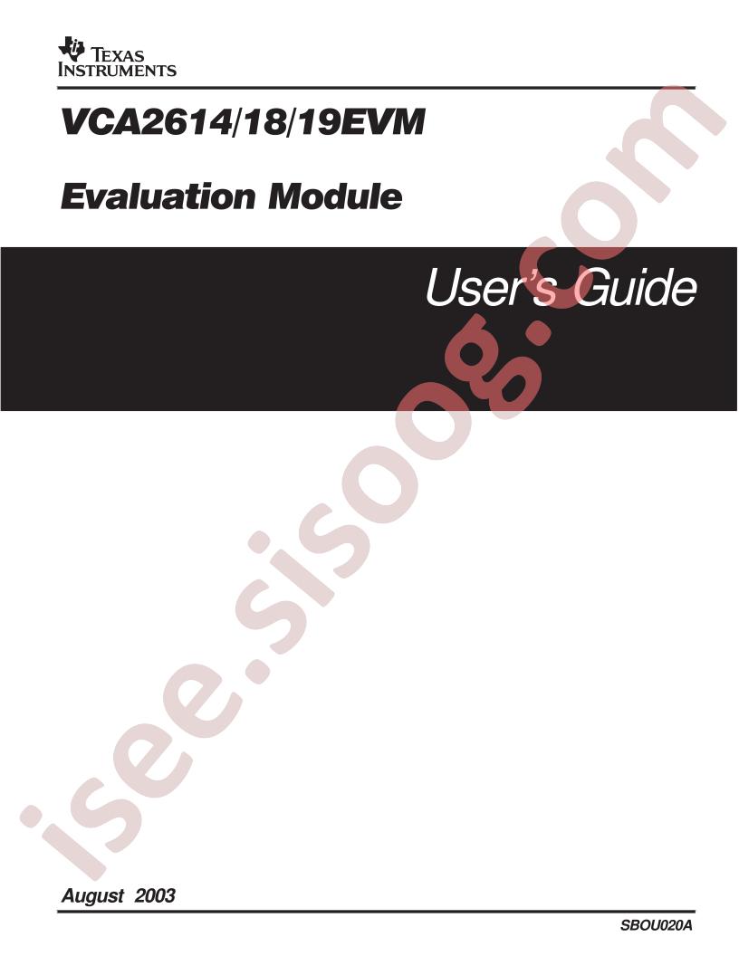 VCA261xEVM User Guide