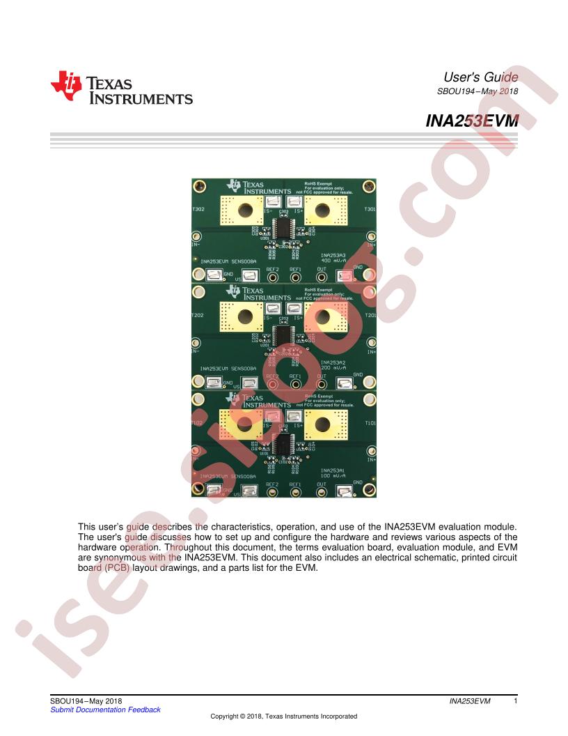 INA253EVM User Guide