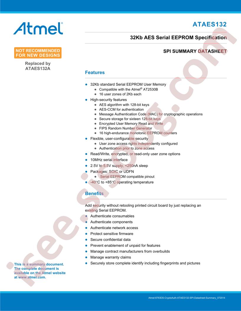 ATAES132 SPI Summary