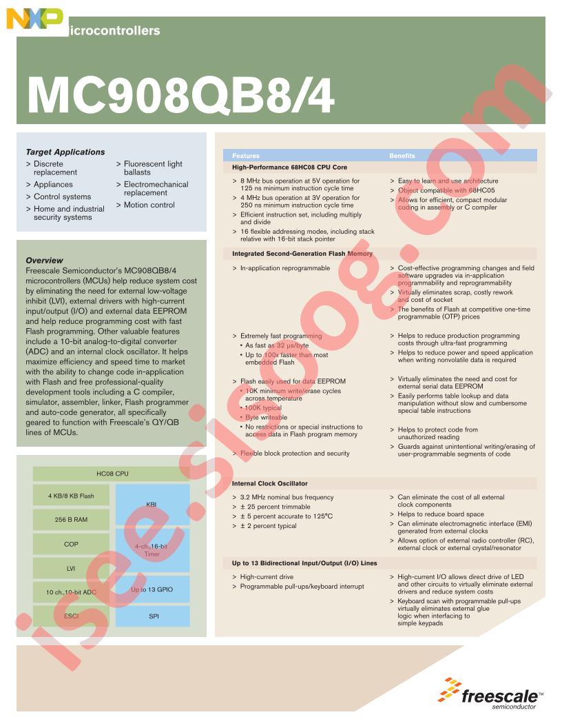 MC908QB4,8 Fact Sheet