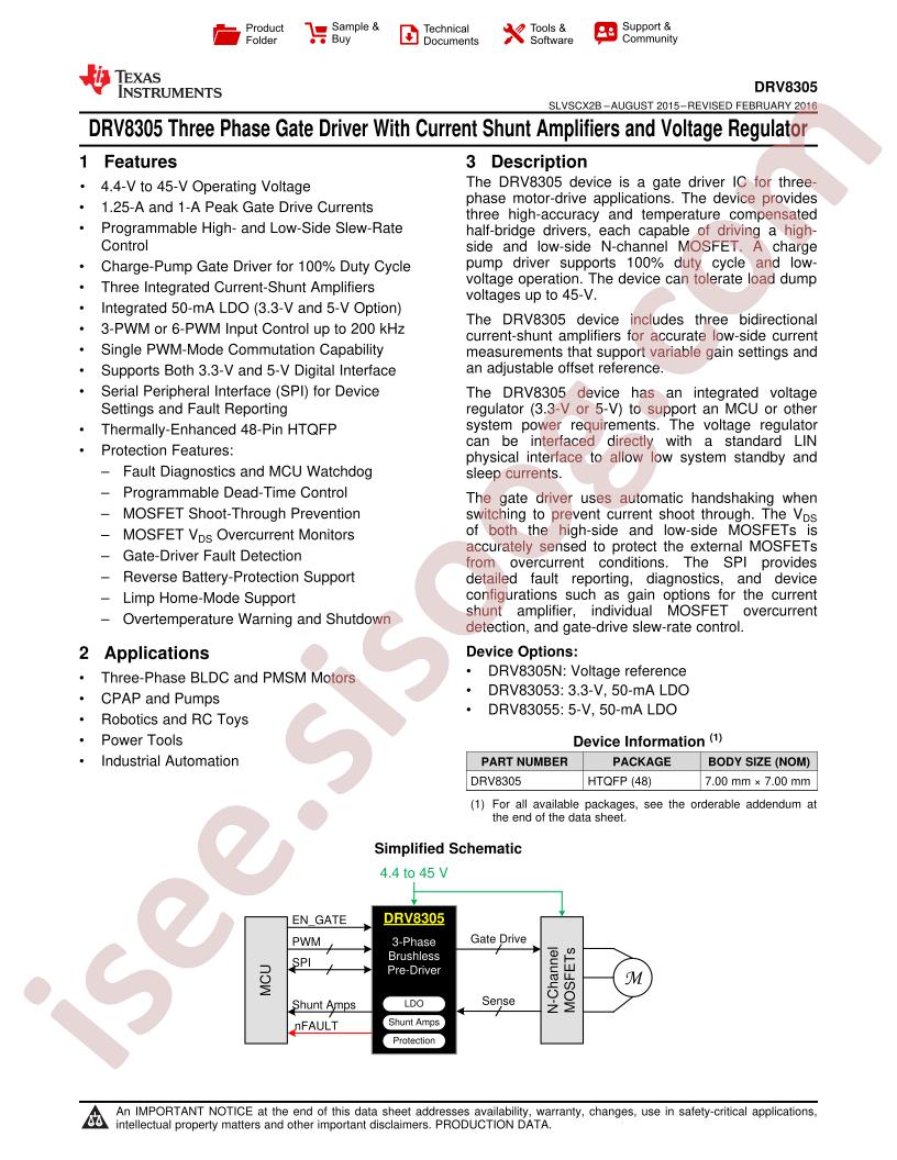 DRV83053 Datasheet