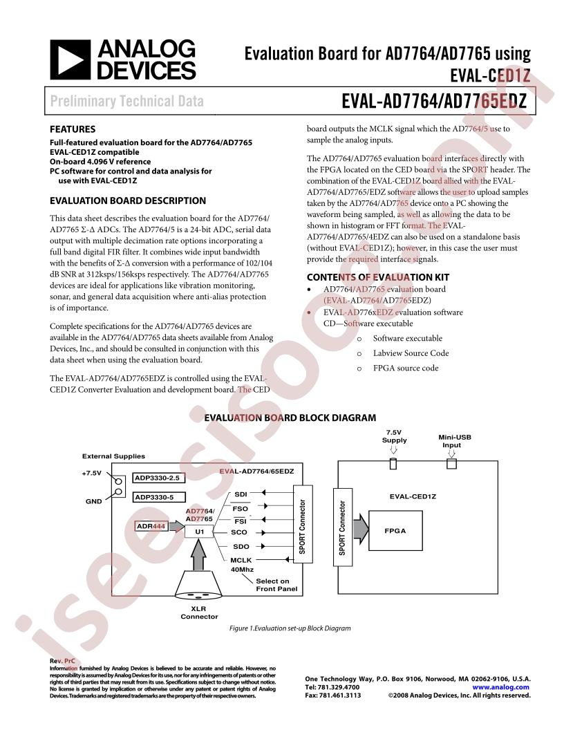 EVAL-AD7764,65EDZ