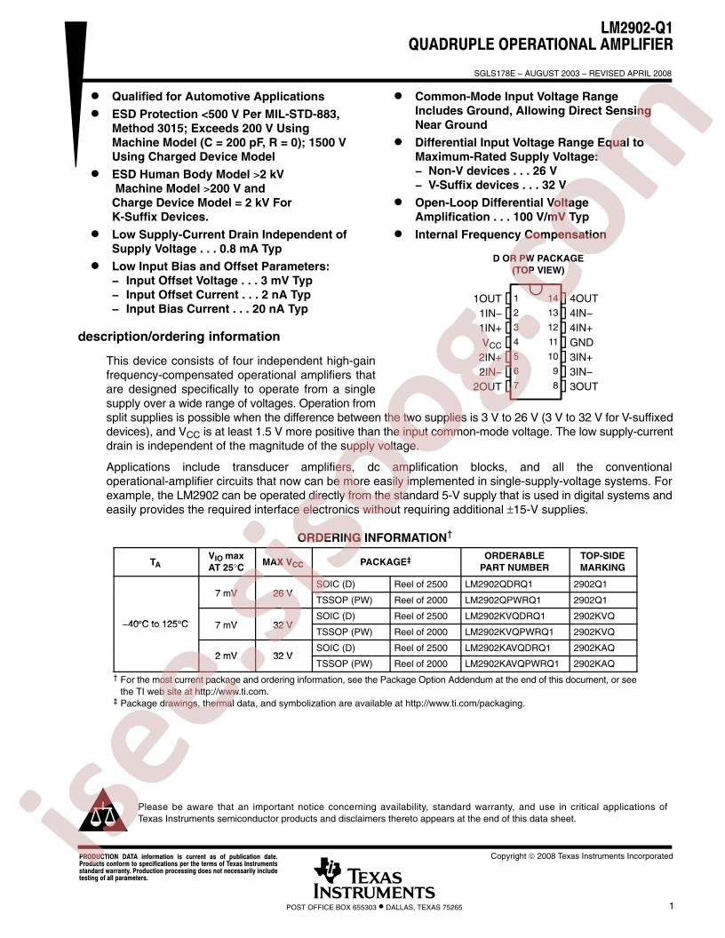 LM2902-Q1 Datasheet