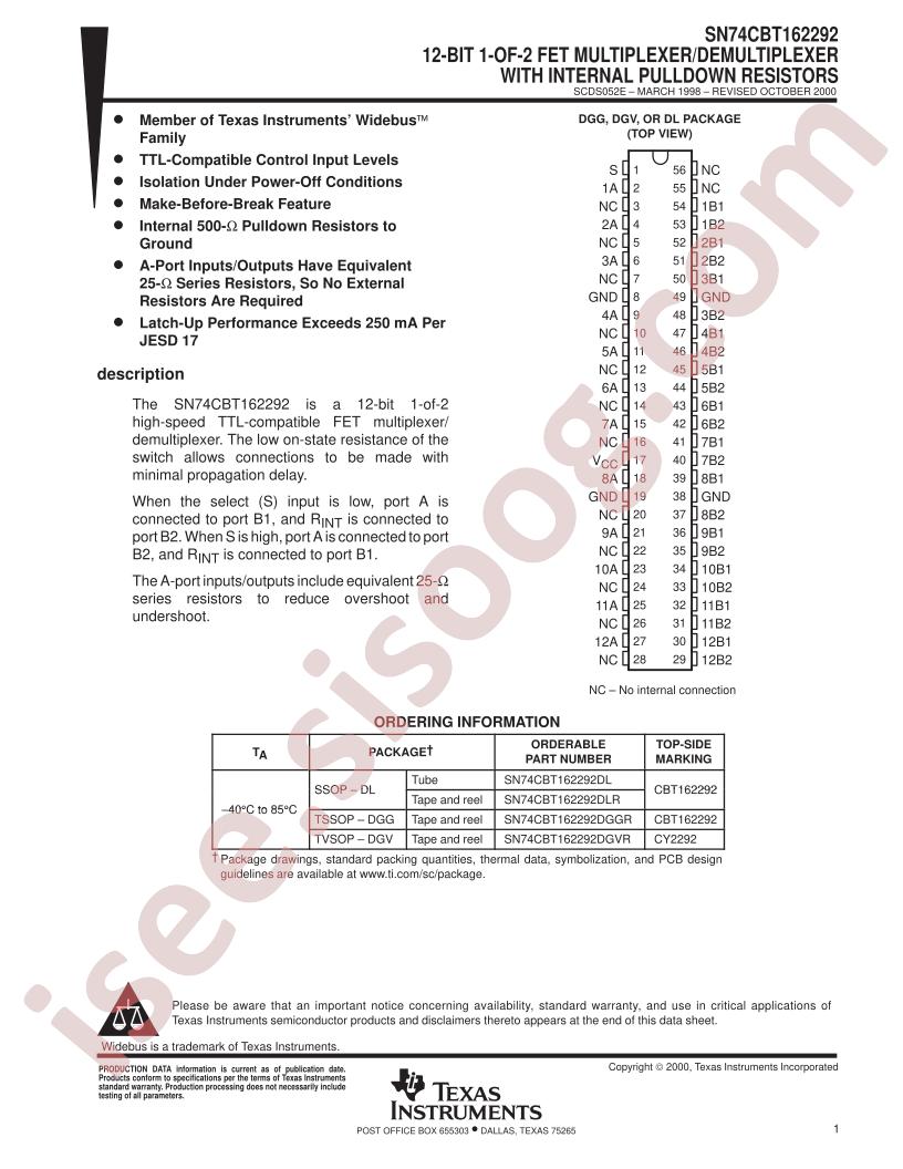 SN74CBT162292