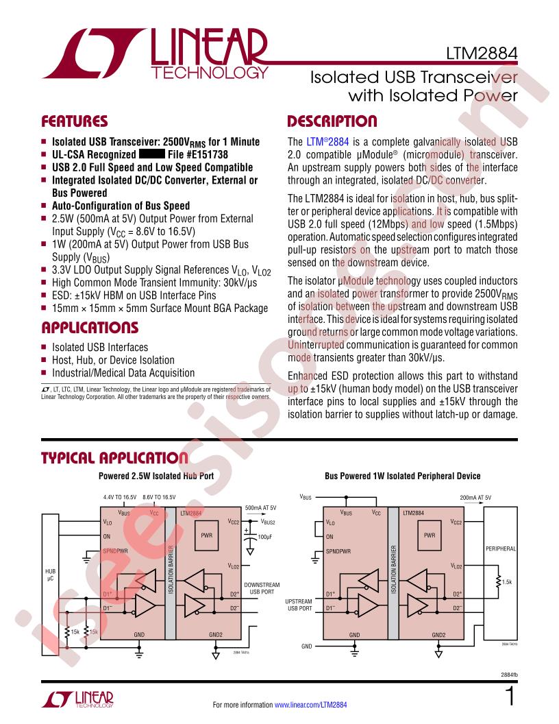 LTM2884 Datasheet