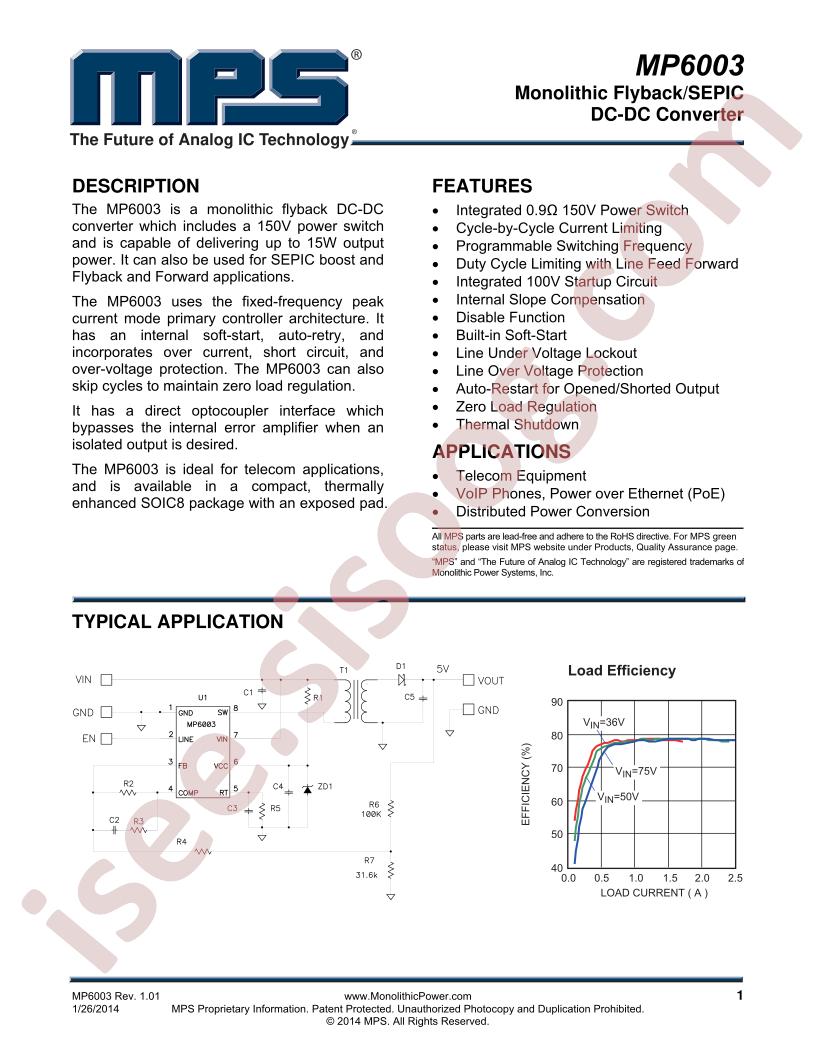 MP6003 Datasheet