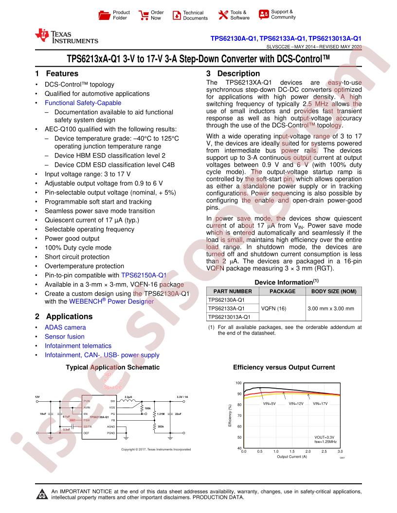 TPS6213xA-Q1,TPS6213013A-Q1 Datasheet
