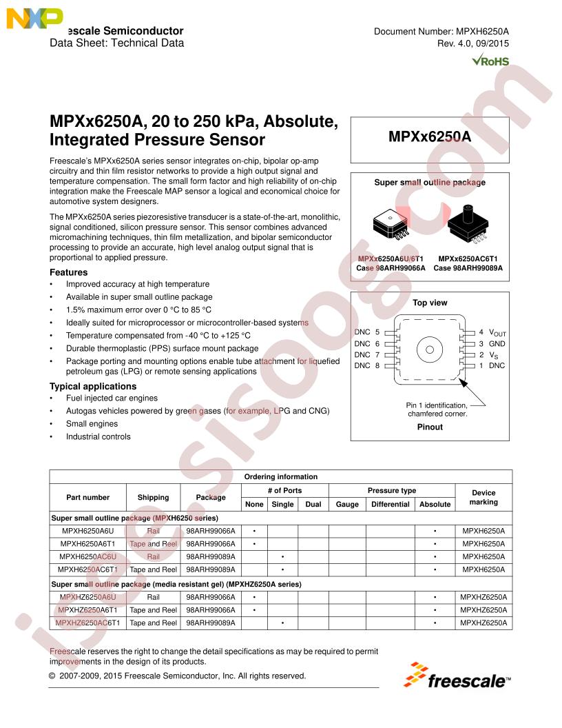 MPXH6250A Series