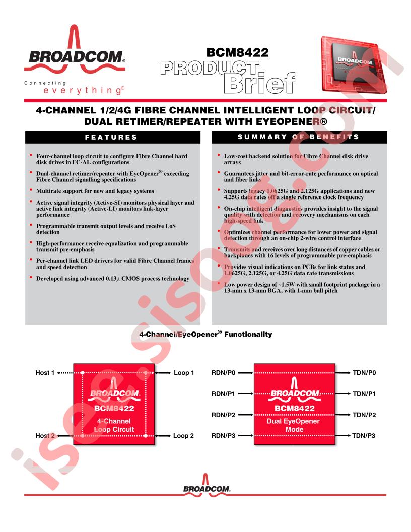 BCM8422 Product Brief