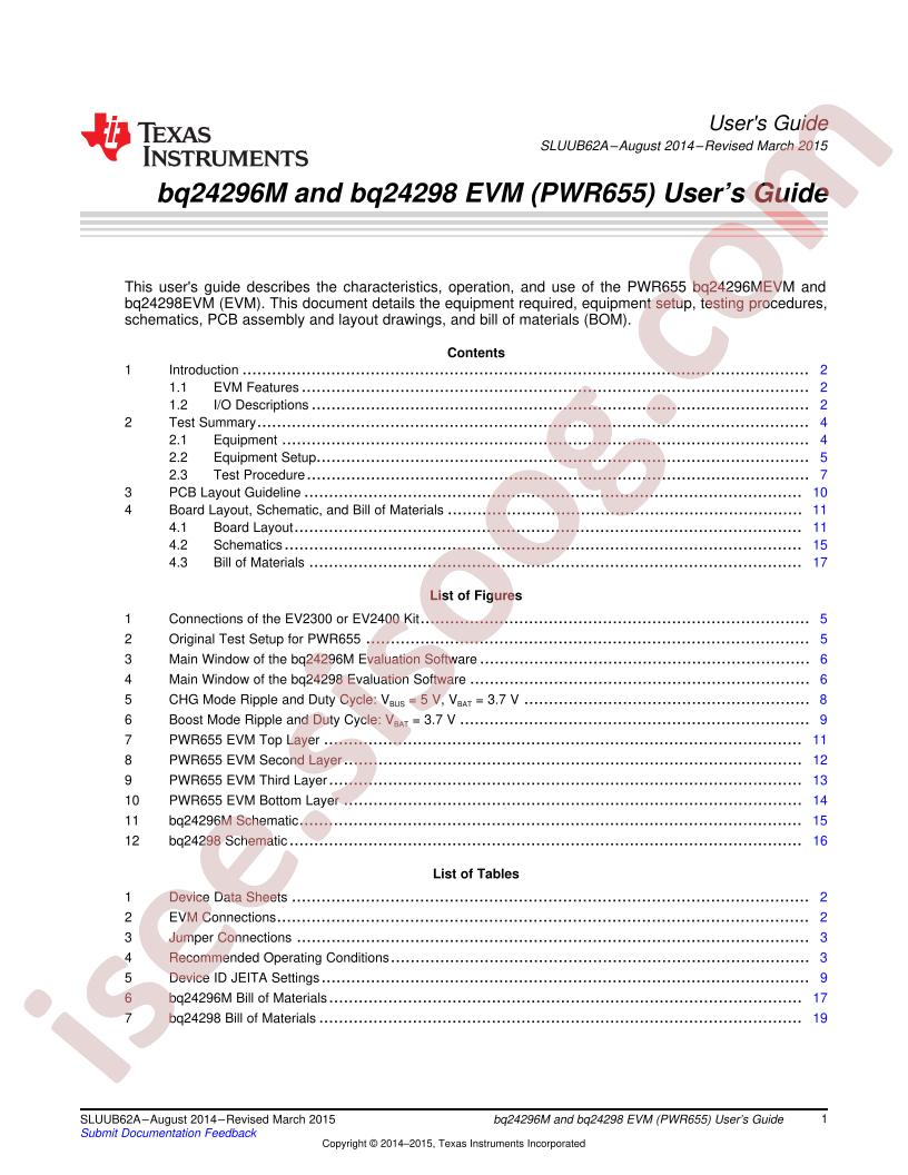 BQ24296MEVM-655 User Guide