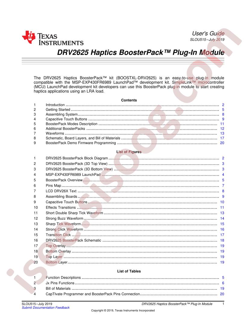 BOOSTXL-DRV2625 User Guide