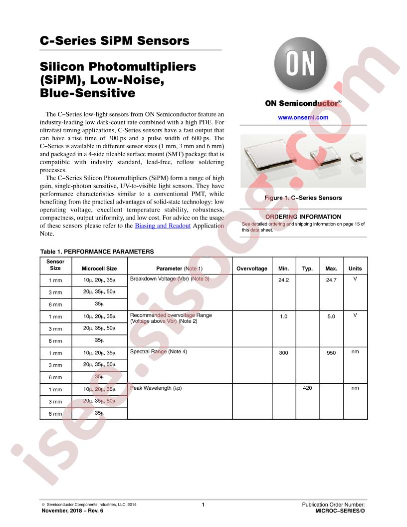 C-Series SiPM Sensors