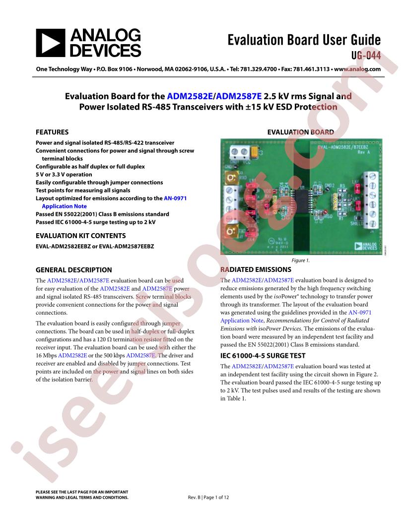 EVAL-ADM2582E/87E Eval Board