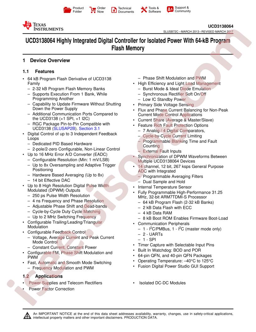 UCD3138064 Datasheet