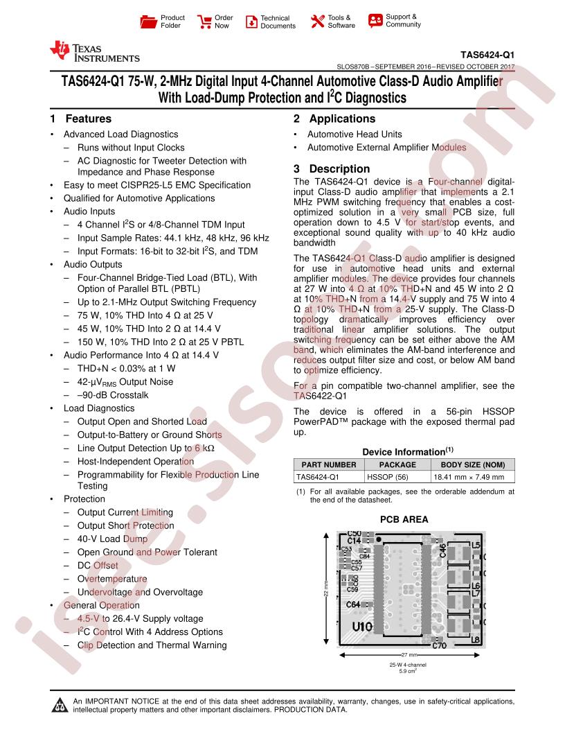 TAS6424-Q1 Datasheet