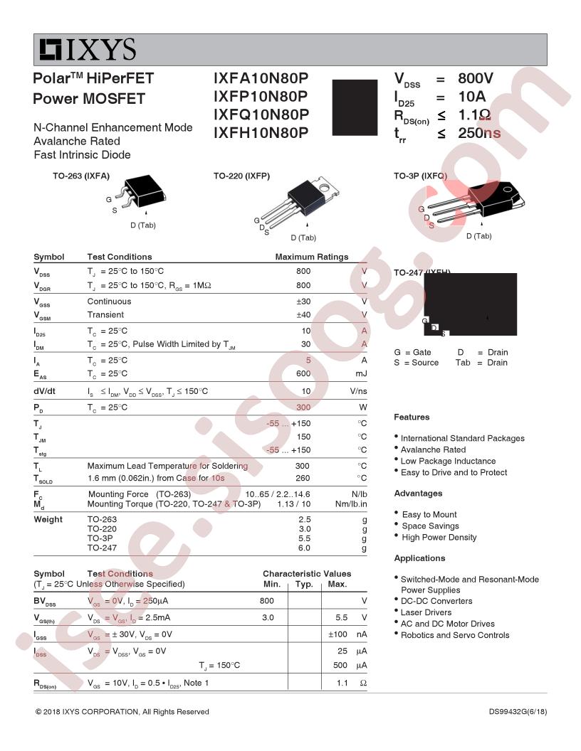 IXF(A,P,Q,H)10N80P