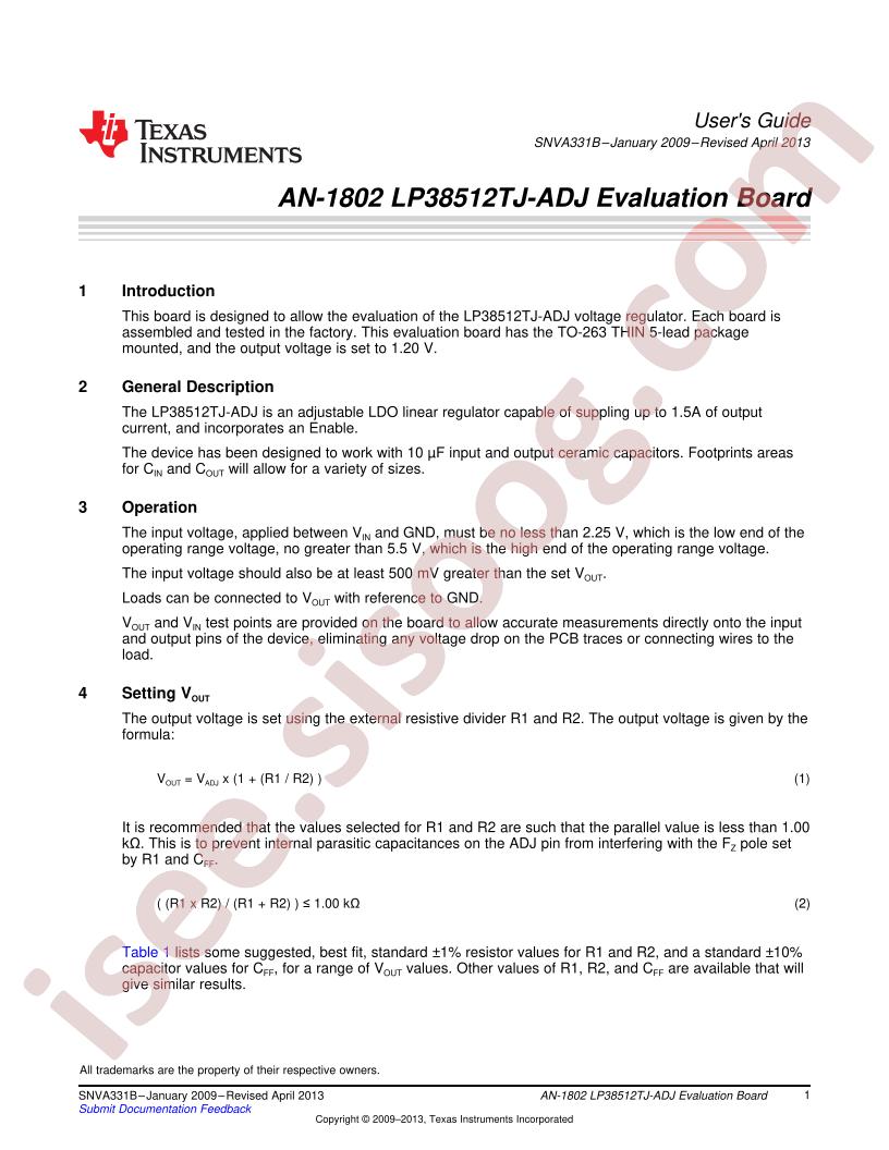 LP38512TJ-ADJ Eval Board