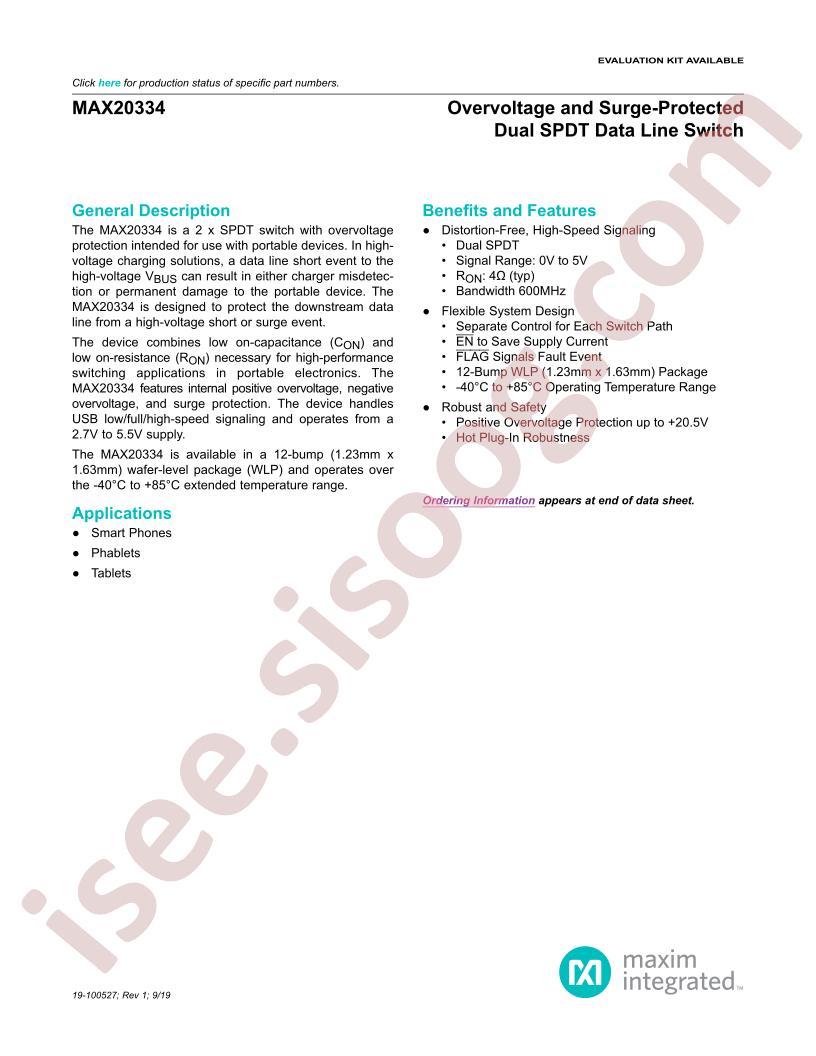 MAX20334 Datasheet