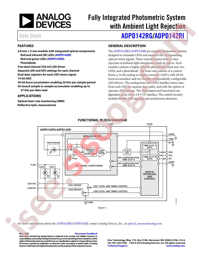 ADPD142RG,I Datasheet