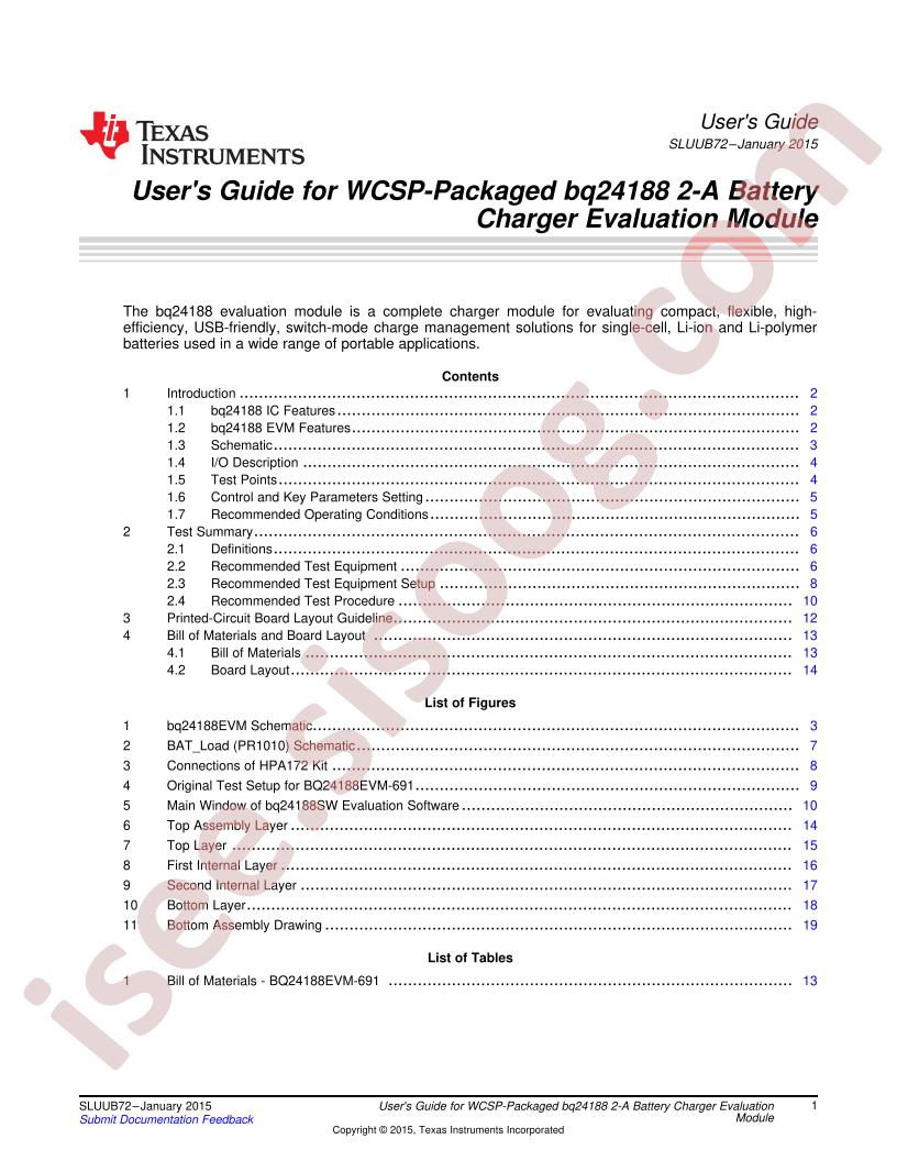 BQ24188EVM User Guide