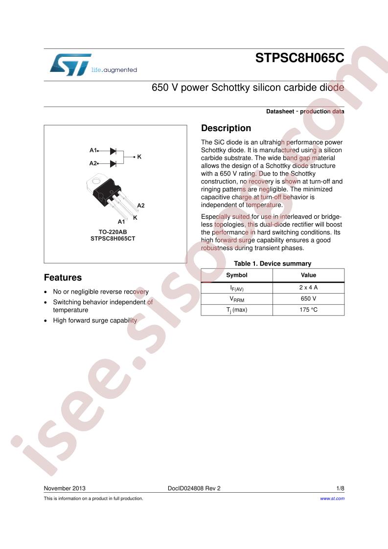 STPSC8H065CT