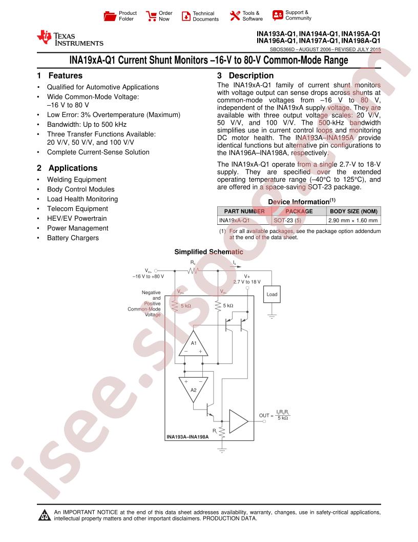 INA193-8A-Q1 Datasheet