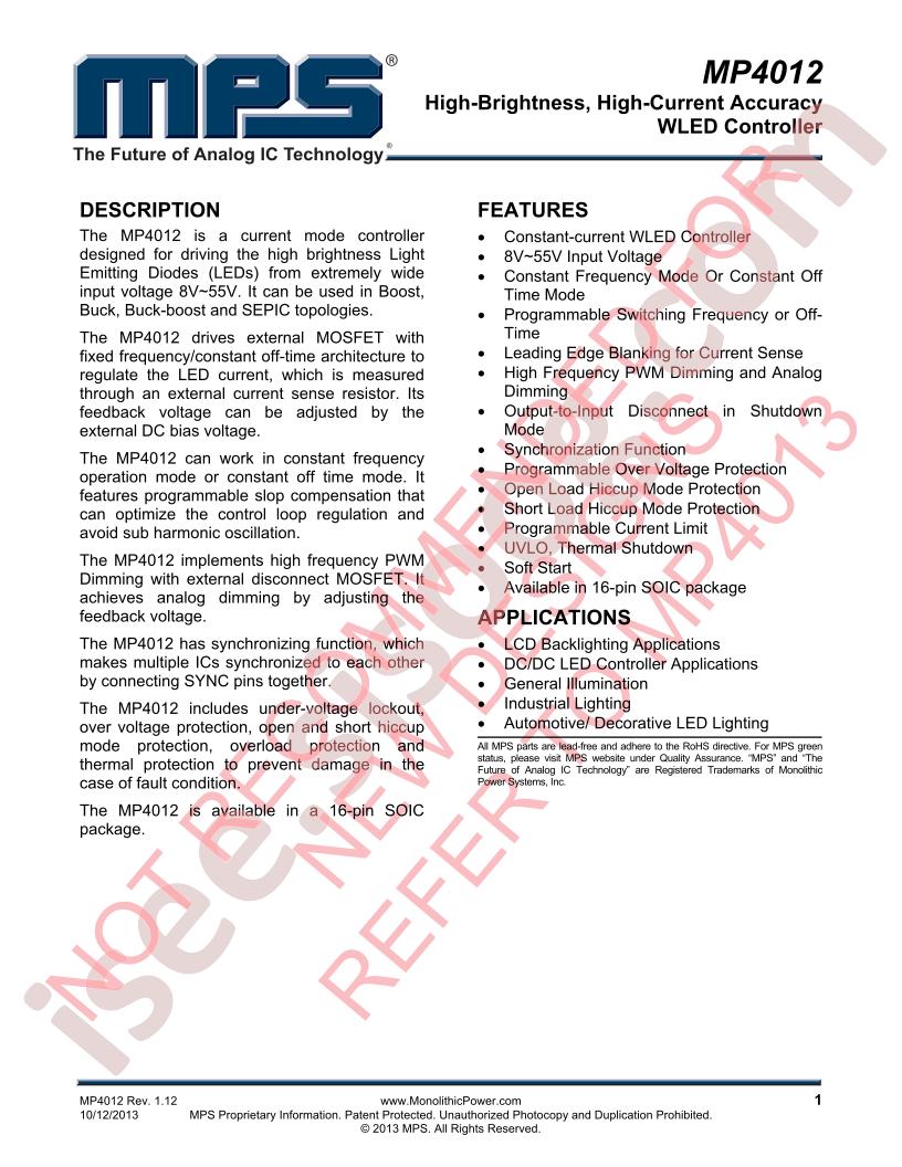 MP4012 Datasheet